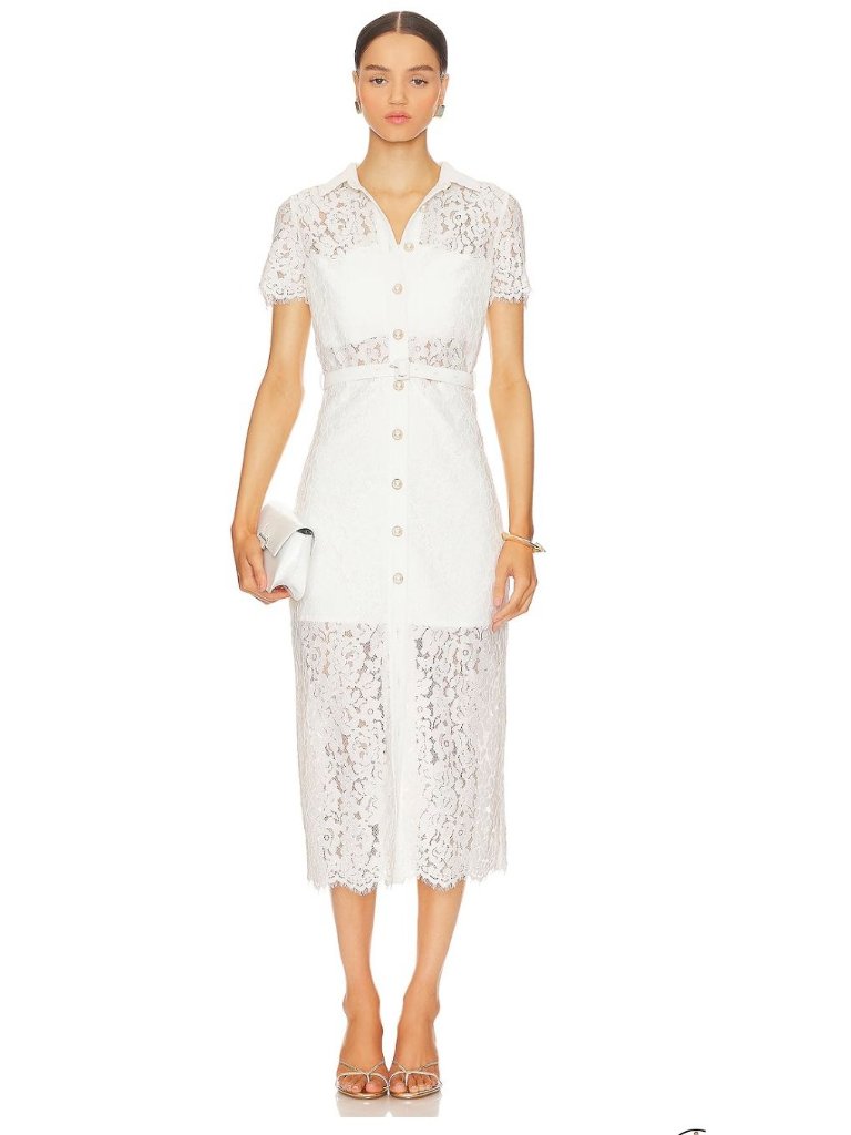 Karina Grimaldi Revolve White Lace Loretta Dress Nwt - Size Xs